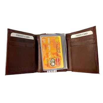 Wholesale Man Tri-Fold Genuine Leather Wallet