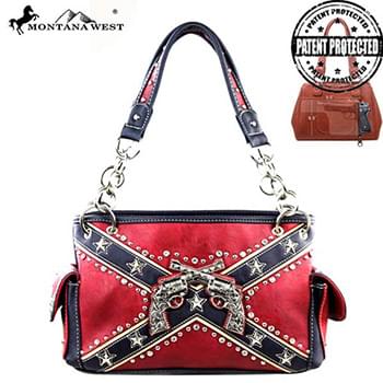 Montana West Confederate Flag Collection Concealed Carry Satchel Navy