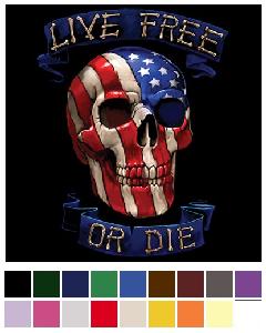 Wholesale Transfer LIVE FREE OR DIE American Flag Skull