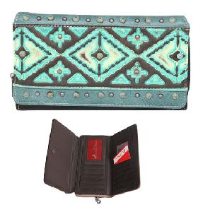 Montana West Aztec Tooled Collection Wallet