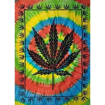 Wholesale Tie Dye Weed Graphic Multicolor Tapestry