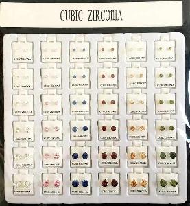 Cubic Zirconia Studs Earring Round Shape