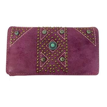Montana West Aztec Collection Secretary Style Wallet Purple