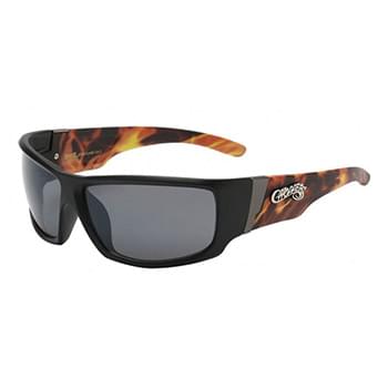 Choppers Contour Wrap Flame Print Temple Unisex Sunglasses