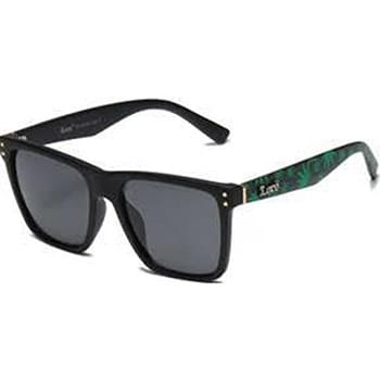 Locs Wayfarer Style Sunglasses with Marijuana Print Temple