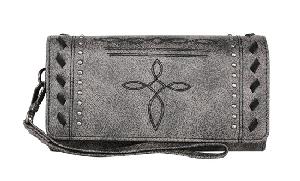 Montana West Whipstitch Collection Wallet Grey
