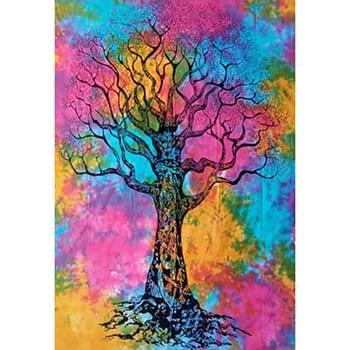 Wholesale Tie Dye Tree of Life Tapestry
