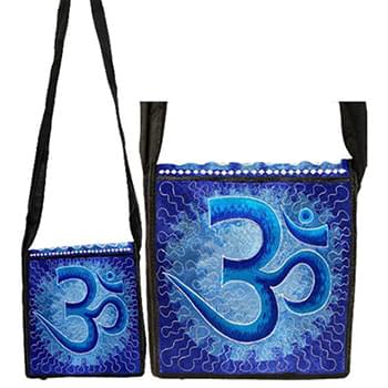 Blue Nepal Silk Embroidery  Peace sign Sling bags $8 each