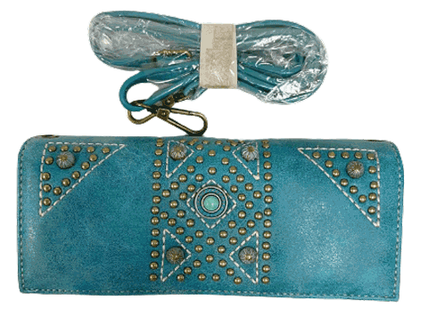 Montana West Aztec Collection Wallet/Crossbody Turquoise