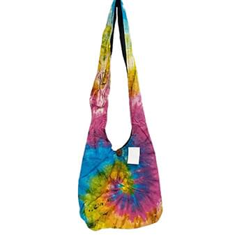 Multicolor tie dye swirling handmade hoho bags