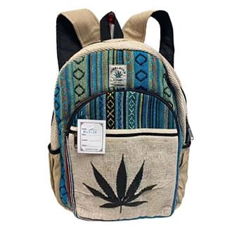 Himalayan Hemp Handmade  Marijuana Leaf Graphic backpack
