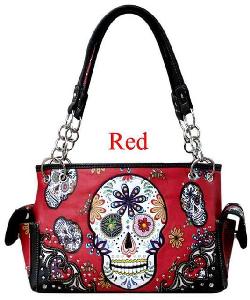 Red Sugar Skull Concealed Carry Purse