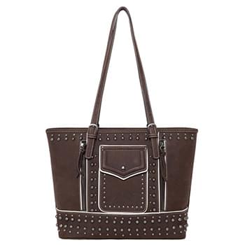 Wholesale Montana West Studded Collection Concealed Carry Tote COFFEE