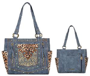 Montana West Embroidered Floral Leopard Concealed Carry Tote
