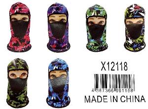 Ninja Face Mask Colorful Marijuana Mash at Front