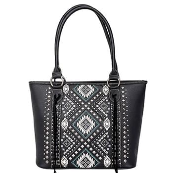 Montana West Studded Collection Concealed Carry tote black