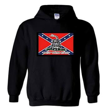 "Don't Tread On Me" Rebel Flag Hoodies - Black XXL