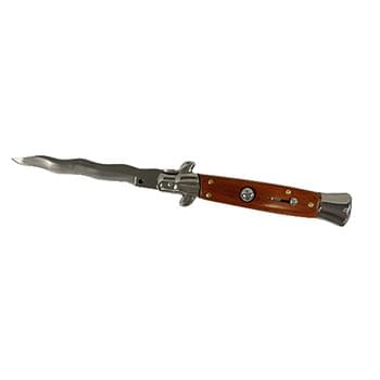 4.88" Push Button Switchblade Folding Pocket Knife - Wood