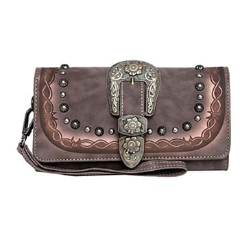 Wholesale Montana West Western Buckle collection Wallet Coffee