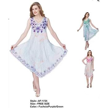Wholesale Rayon Dress-Sea Dye / Embd