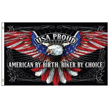 Wholesale American By Birth, Biker By Choice Flag