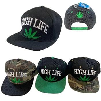 Wholesale High Life Marijuana Leaf Snapback Hats
