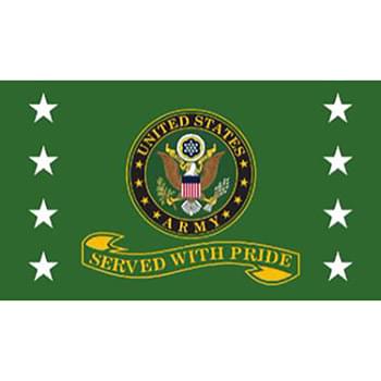 Wholesale Flag 3'x5' Served with Pride ARMY Screen Print (Green)