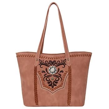Montana West Embossed Collection Concealed Tote Brown