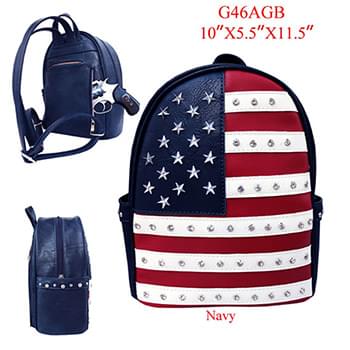 Wholesale American Flag Rhinestone Stunned Backpack