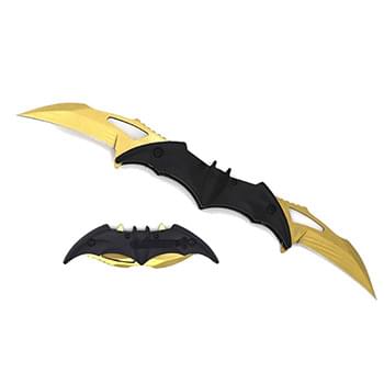 3.5" Gold Blade Each Side. Bat Spring Assisted Pocket Knife Gd