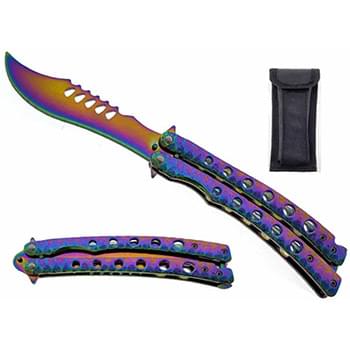 9.38" Overall w/Safety Lock Rainbow Handle Butterfly Trainer