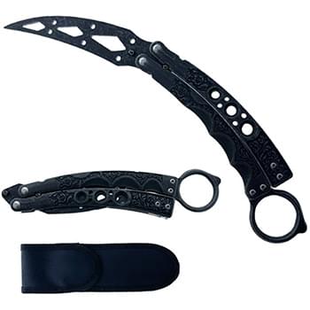 9.38" Overall Butterfly Trainer Knife Practice Knife - Black
