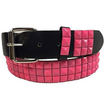 Pink Color 3 Row Studded Belt