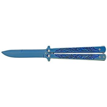 5.25" Stainless Steel Butterfly Pocket Knife - Blue