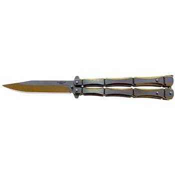 Butterfly Knife - Gold Butterfly Knife 3.75" Blade / 5" Handle  /