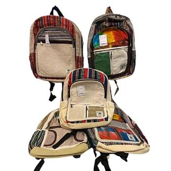 Himalayan Hemp Handmade assorted design backpacks