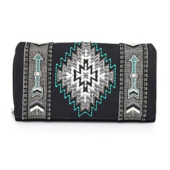 Montana West Aztec Collection Wallet Black