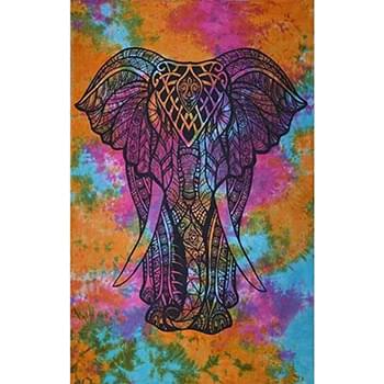 Tie Dye Elephant Tapestries