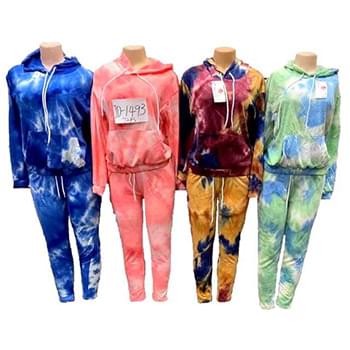 Wholesale Tie Dye workout/Jogger Hoody and Pants sets