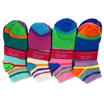 Wholesale Woman socks Multi-color Strips