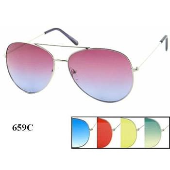 Wholesale Ombre Color Aviator Sunglasses Assorted