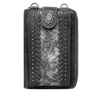 Western embroidered pattern  smartphone wallet/crossbody