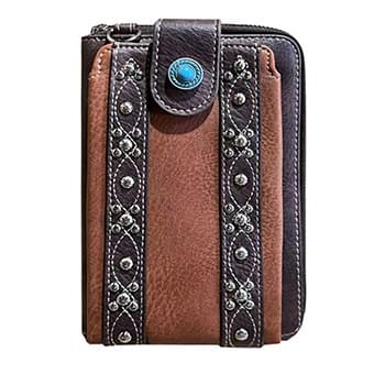 Montana west Rhinestone Collection Phone Wallet Crossbody Brown