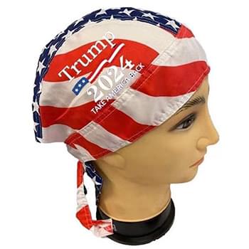 Trump 2024 Take America Back USA Flag Style Skull Cap