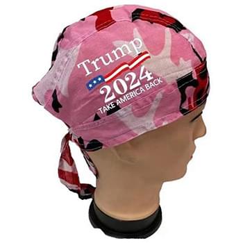 Trump 2024 Take America Back Pink Camo Skull Cap