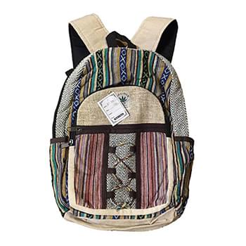 Himalayan Hemp Handmade Backpacks large zipper pocket two side pockets