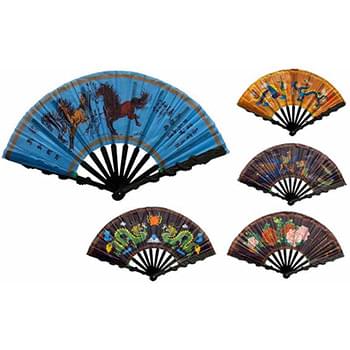 Wholesale Hand Fan with Horse, Dragon, Flower Design