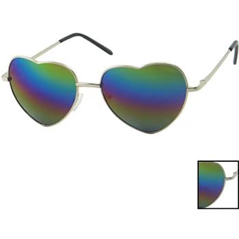 Wholesale Heart Shaped Metal Rainbow Color Sunglasses