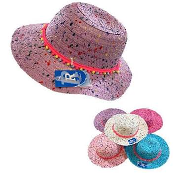 Wholesale Pompom Cut Girls' Summer Hats Assorted