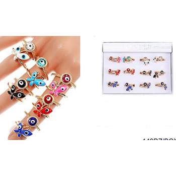 Wholesale Butterfly And Evil Eye Colorful Ring